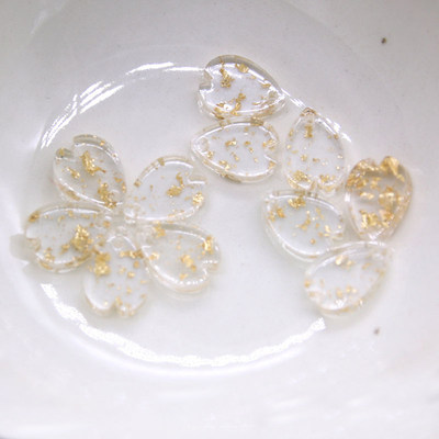 Diy饰品配件古风和风发饰发簪醋酸9x13mm金箔银箔花瓣 虎窝淘