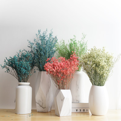 Lmdec真花干花束情人草水晶草干花花瓶装饰花艺拍摄道具花材 虎窝淘