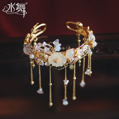 水舞g1047复古风汉服手镯女花琉璃吊坠手环中国风宫廷手环配饰 虎窝淘