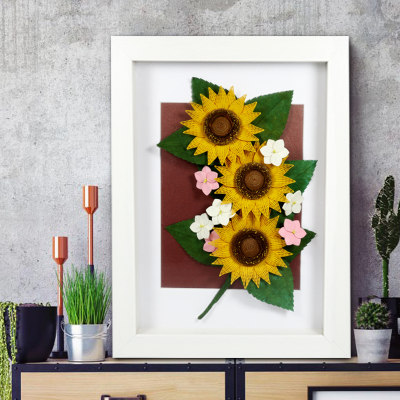 手玲珑纸艺 向日葵 衍纸材料包儿童折纸花趣味diy手工亲子套装 虎窝淘