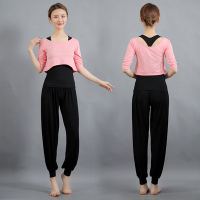 21春夏新款跑步运动套装健身房瑜伽服宽松显瘦速干专业健身服女 虎窝淘