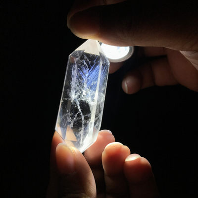 天然白水晶柱蓝针水晶彩虹水晶高频智慧链接幸运石天使的翅膀 虎窝淘