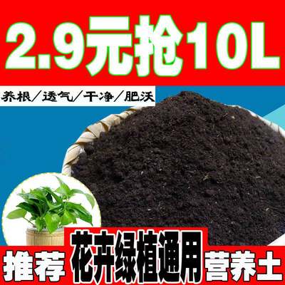 多规格 花土营养土10斤通用花盆多肉植物绿植种花种菜土壤花肥 虎窝淘