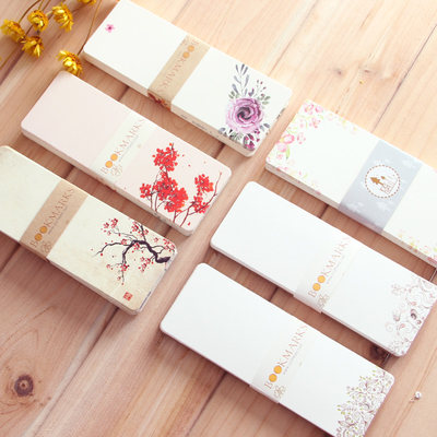 空白书签纸质手绘卡手工diy材料包自制作复古水彩精美花朵便签吊牌涂鸦教师节礼物送老师 虎窝淘