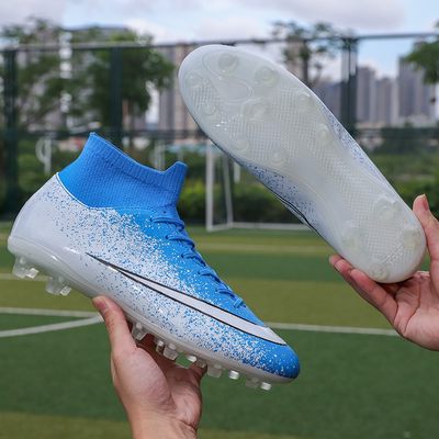 C罗高帮毒蜂足球鞋长钉ag碎钉tf男子学生儿童成人限量版内马尔cr7 虎窝淘