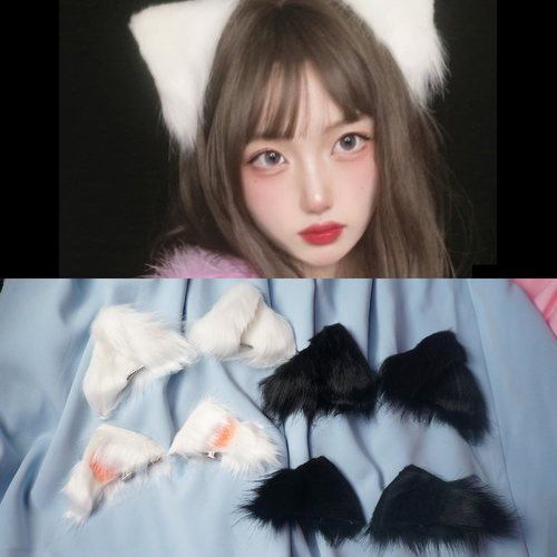 毛酱手作仿真兽耳朵cos毛绒犬耳狼耳猫耳娘lolita发夹动物狗耳朵 毛酱手作仿真兽耳朵cos毛绒犬耳狼耳猫耳娘lolita发夹动物狗耳朵