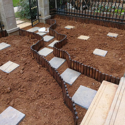 防腐木栅栏插土围栏户外花园庭院小篱笆围墙室外装饰木桩花坛护栏 虎窝淘