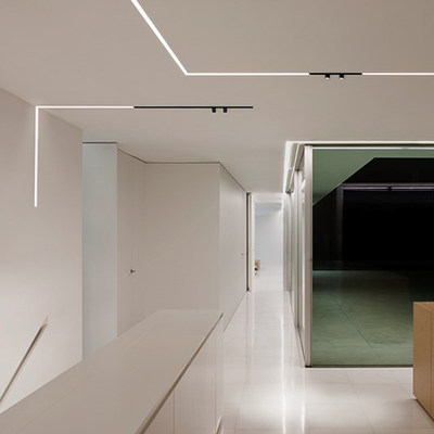 Led嵌入式家用无主灯酒店无边框客厅射灯磁吸川合照明轨道灯卧室 虎窝淘