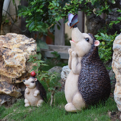 花园装饰摆件仿真刺猬雕塑庭院院子民宿园艺布置树脂工艺落地造景 虎窝淘