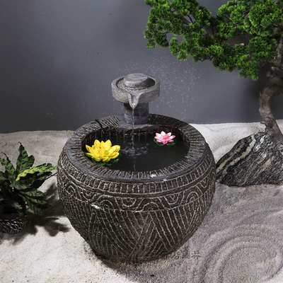 石雕鱼缸青石仿古水缸石头缸花盆水槽石盆养鱼池庭院室内装饰摆件 虎窝淘