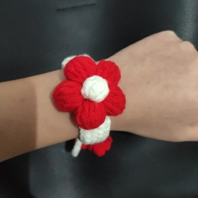 唯骛一朵小红花小熊兔子毛线手环手工钩织diy材料包自制礼物