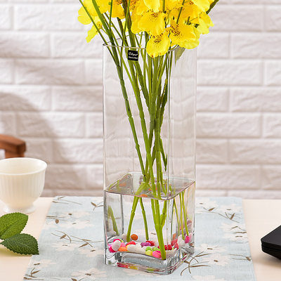 富贵竹花瓶摆件水培玫瑰百合插花干花跳舞兰玻璃客厅大号透明家居 虎窝淘