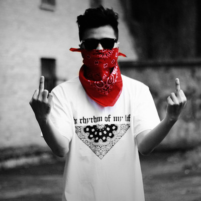 Hiphop 摇滚西海岸腰果花gangsta匪帮说唱多功能方巾头巾面巾 虎窝淘