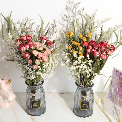 真花干花花束多头小玫瑰满天星蔷薇客厅家居摆件网红ins拍摄道具 虎窝淘