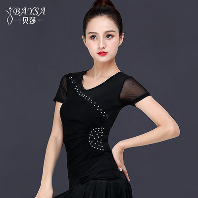 Baysa贝莎拉丁舞练功服女上衣摩登舞服女成人春夏新款国标舞衣 虎窝淘