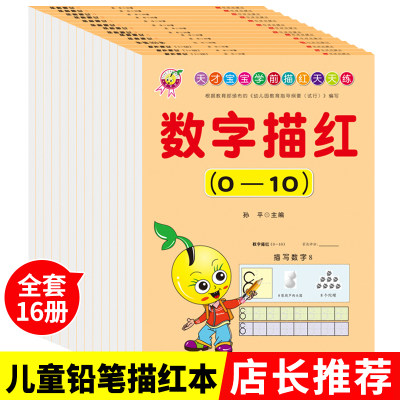 幼小衔接教材全套练字帖描红本小学生拼音数学汉字笔顺偏旁部首描红本小学一年级入学一日一练初学者田字格写字本中大班练习本 虎窝淘