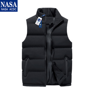 NASA ACDC男士羽绒棉马甲夹外穿冬季加厚保暖无袖大码潮坎肩背心