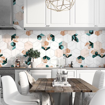 自粘创意房间改造装饰瓷砖贴纸厨房防油贴卫生间浴室防水墙贴地贴 虎窝淘