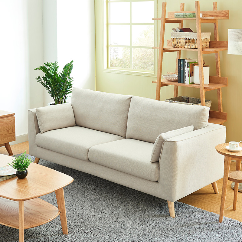 北欧日式布艺现代双人客厅布沙发