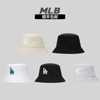 詹尼韩国正品21新款mlb渔夫帽老花满标ins男女ny洋基队大沿盆帽子 虎窝淘