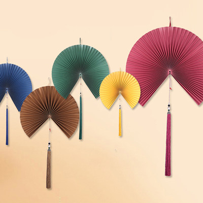 中国风装饰扇子壁挂客厅电视背景墙中式挂件墙面折扇创意墙上装饰 虎窝淘