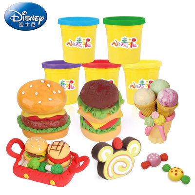 迪士尼disney小麦粉彩泥小麦泥5色装橡皮泥100fun男孩女孩黏土彩泥黏土套装儿童diy手工制作补充幼儿园礼物 虎窝淘