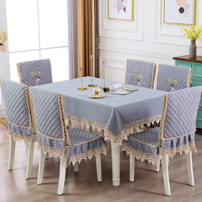 餐桌椅子套罩家用坐垫一体2021新款桌布椅套中式连体套装简约现代