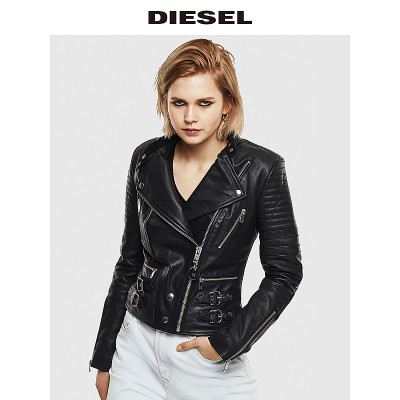 Diesel女士机车夹克修身休闲皮衣外套00sf0d0iaxc 虎窝淘