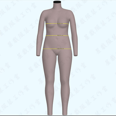 Clo 3d人台素材l码中年女人体模型服装设计3d试衣模特带骨骼绑定 虎窝淘