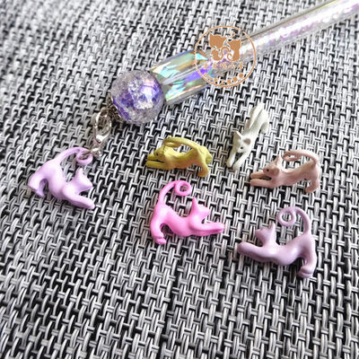 diy手工自制逗猫棒玩具材料配件装饰彩色漆面可爱立体小猫咪挂件_虎窝淘