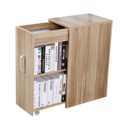 简约现代抽屉式书柜书架桌下收纳柜带门储物柜书橱边柜角柜床头柜 虎窝淘