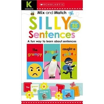 现货英文原版kindergarten Mix Match Silly Sentences 螺旋装帧宝宝启蒙英语单词短句学习early Learners学乐小小读者 虎窝淘