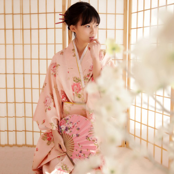 和服正装浴衣长款改良日本传统和服女cos动漫樱花写真演出舞台服 虎窝淘