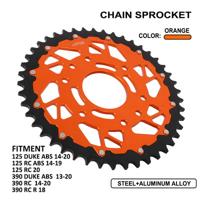适用于ktm Duke 390 Rc125摩托街车改装配件链轮牙盘大飞齿轮45齿 虎窝淘