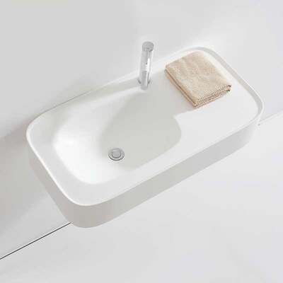 极简美家人造大理石挂墙式洗脸盆个性创意洗手盆阳台洗漱台洗手台 虎窝淘