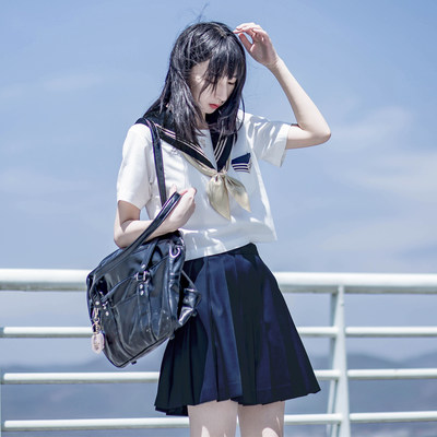 放学后的制服馆 早乙女高校 原创jk制服短袖上衣水手服中间服套装 虎窝淘