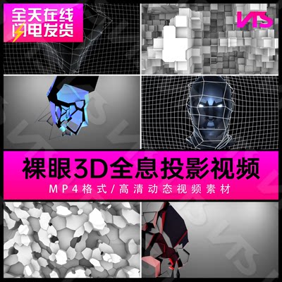 全息投影裸眼3d Mapping酒吧冰屏透明led大屏幕背景视频vj素材25 虎窝淘