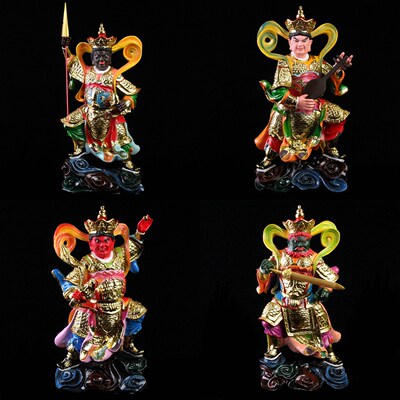 四大天王佛像神像四大金刚佛教护法树脂居家寺庙供奉家用摆件一套 虎窝淘