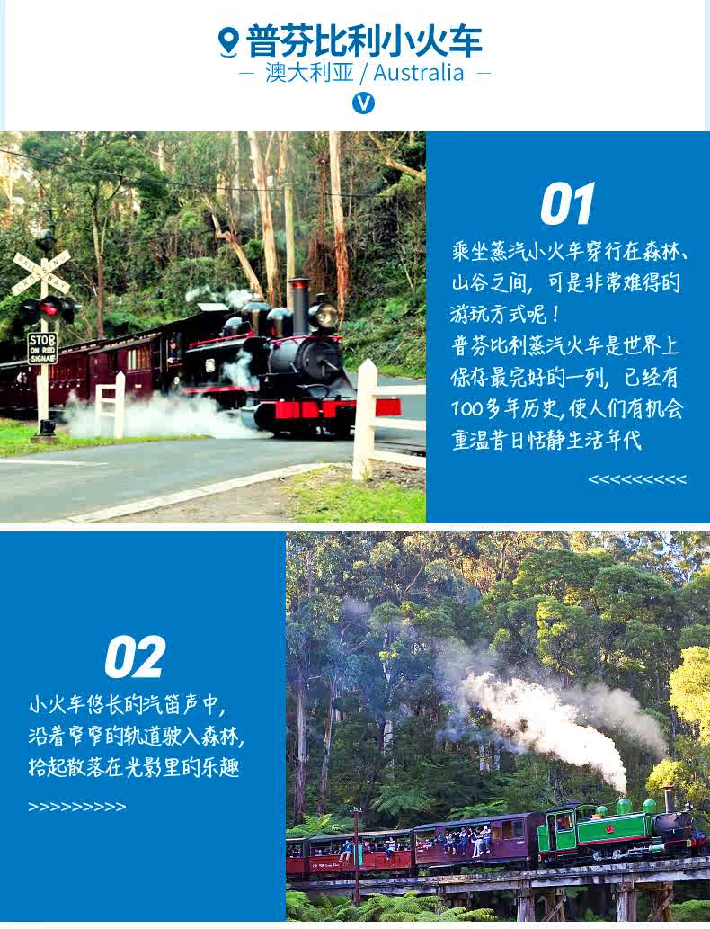 宏城旅游 澳大利亚墨尔本企鹅岛蒸汽小火车亲