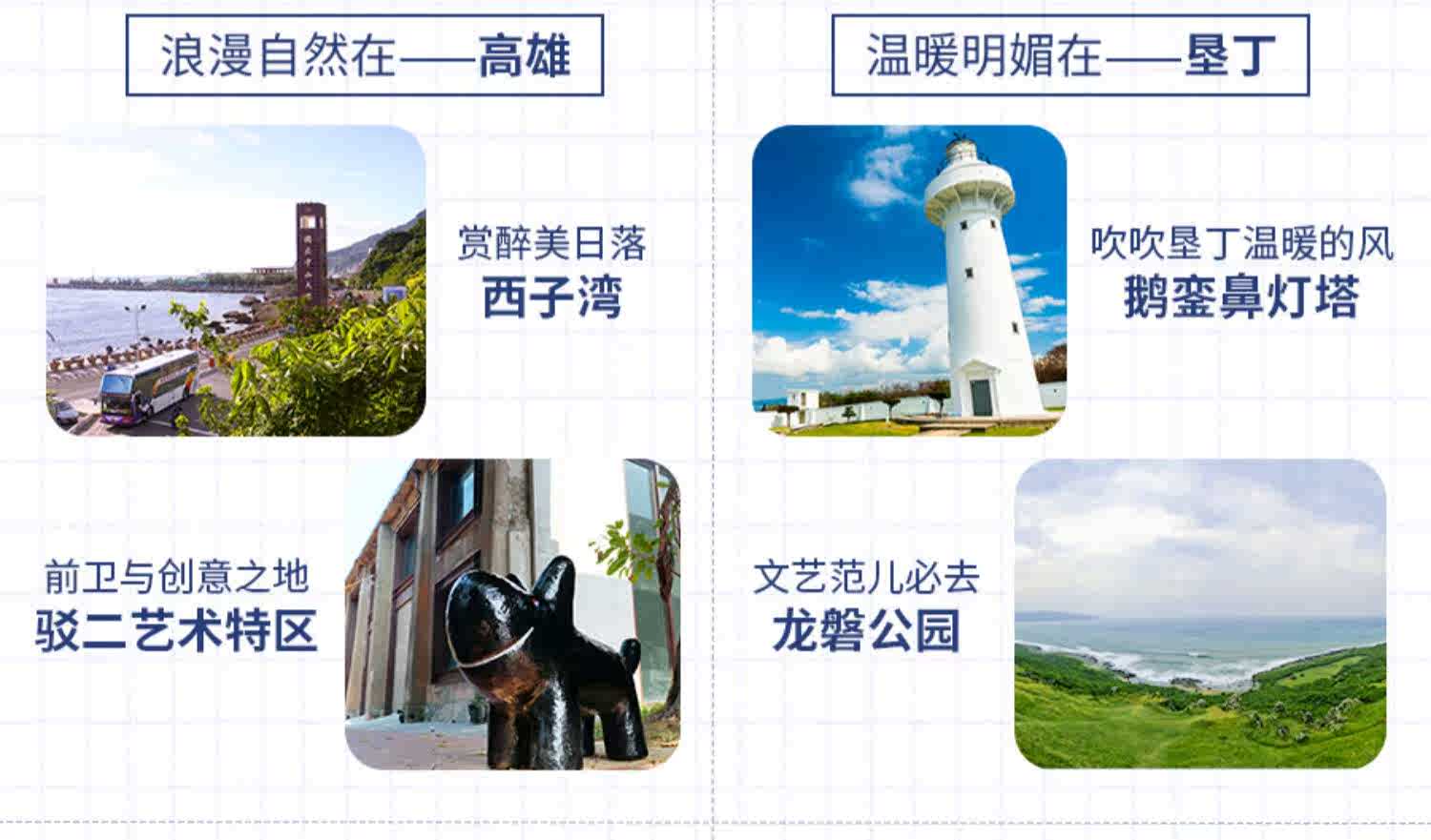 双12 春节初一 中国台湾环岛8天跟团游台湾旅