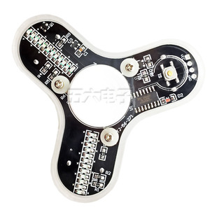 伍陆电子LED三叶指尖陀螺散件51单片机发光显字DIY焊接制作套件