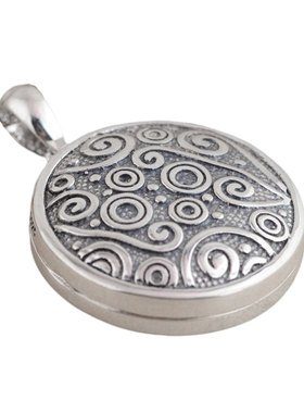 护身符空心挂件复古纯银嘎乌盒