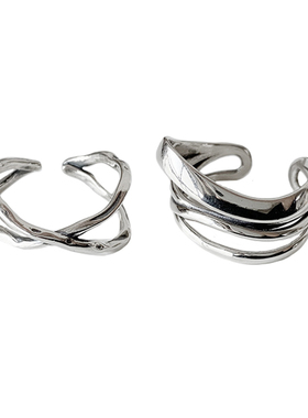 纯银欧美指环韩国交叉多层开口