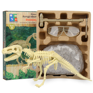 恐龙化石考古挖掘霸王龙骨架标本儿童拼装模型男孩玩具新年送礼物