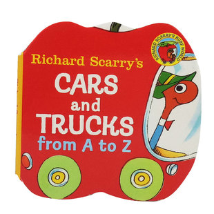 赠音频英文原版 小卡车字母纸板书 字母入门从A到Z Richard Scarry's Cars and Trucks from A to Z 斯凯瑞 手掌口袋书正版绘本