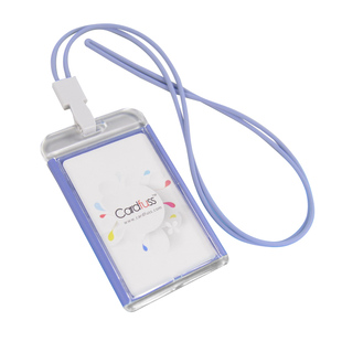 卡仕达创新单透亚克力证件卡套员工牌胸卡工牌工作胸牌上岗证挂牌保护套配环保扣柔软硅胶圆绳挂绳可印刷卡片