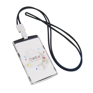 卡富仕环保半翻盖工作证件卡套门禁卡刷卡套配环保硅胶圆绳挂绳定制上岗证会议代表证员工厂牌挂牌打印刷卡片