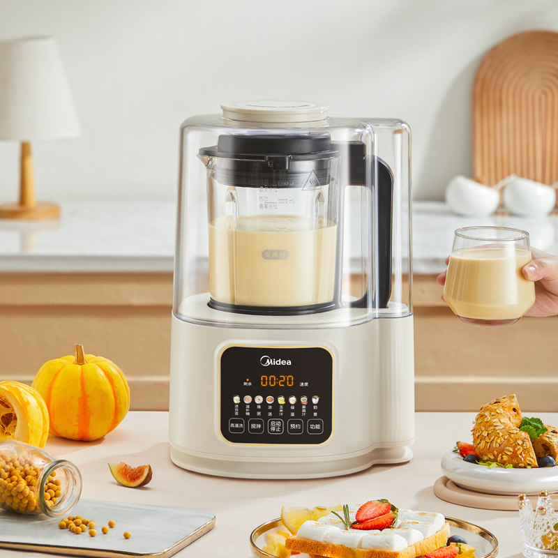 美的破壁机家用全自动无渣多功能豆浆料理榨汁一体轻音2025新款静