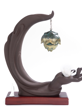 倒流室内客厅玄关新中式风香炉