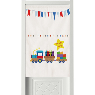 北欧ins风卡通门帘布艺隔断帘挂帘布帘儿童房半帘卧室客厅长帘